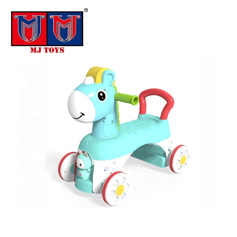 2022 most popular ride on car for early infant toddler electric baby walker scooters kids cartoon horse animal toy with music