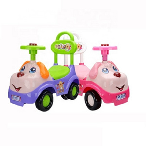 Wholesale ride on car for kids children baby small plastic pink cartoon toys to drive with music steering wheel baby walker