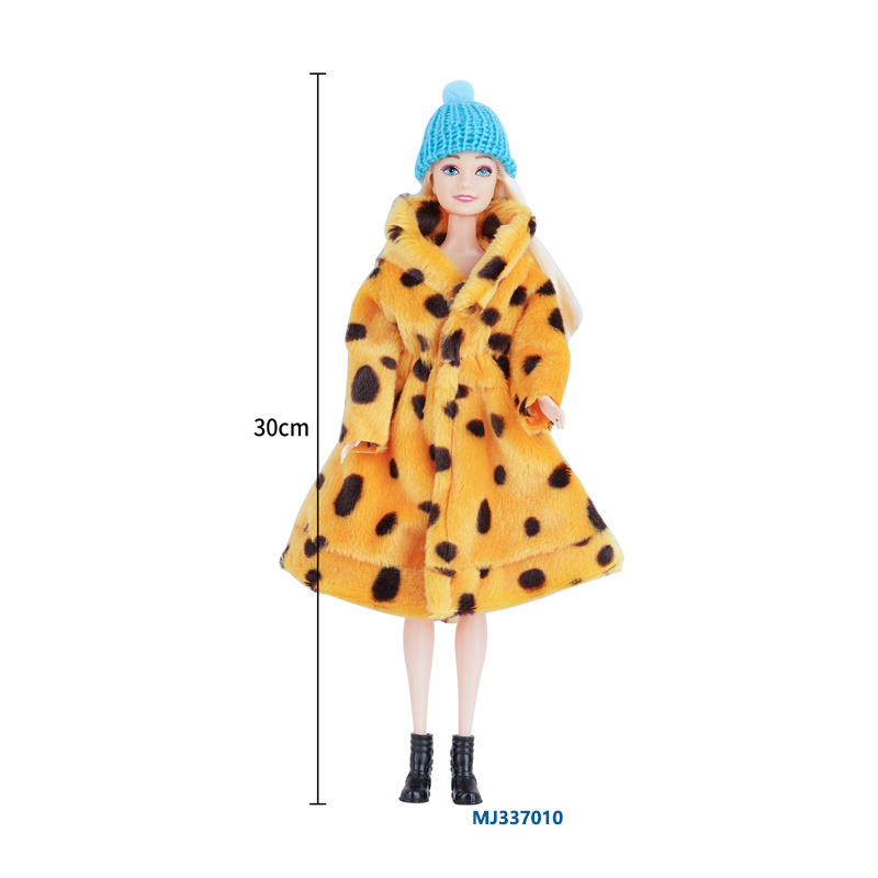 11 inch mini doll fashion sequin dress skirt Soft Fur Coat Winter Warm Casual Accessories Clothing for dolls