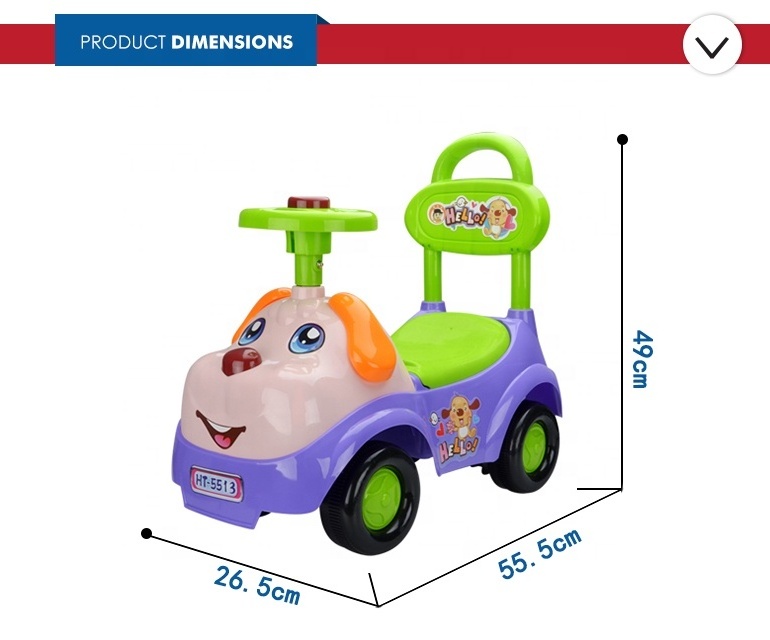 Wholesale ride on car for kids children baby small plastic pink cartoon toys to drive with music steering wheel baby walker