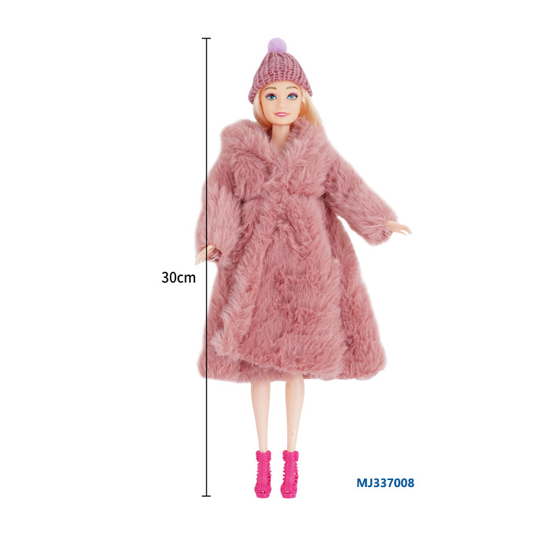 11 inch mini doll fashion sequin dress skirt Soft Fur Coat Winter Warm Casual Accessories Clothing for dolls