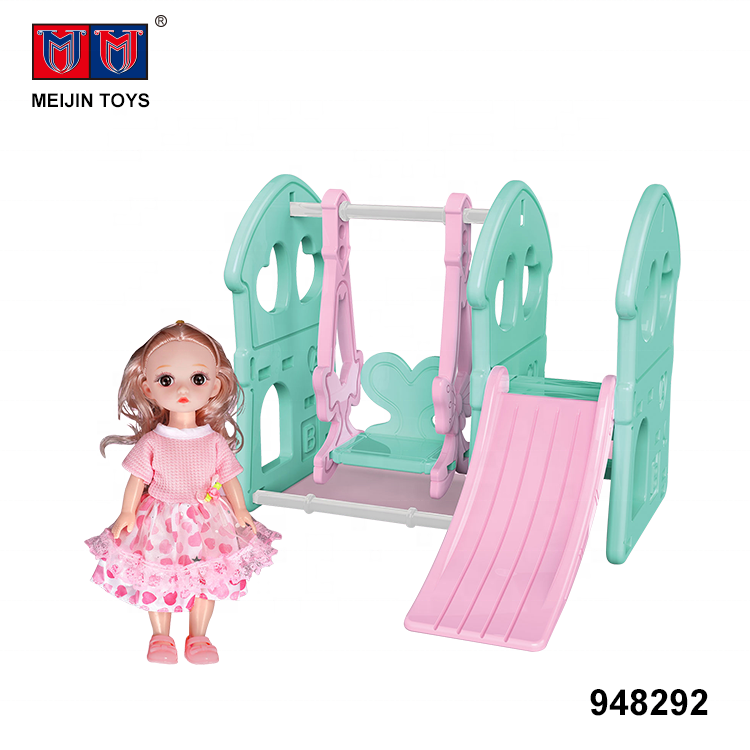 diy swing slide toys 10 inch plastic dolls with sound