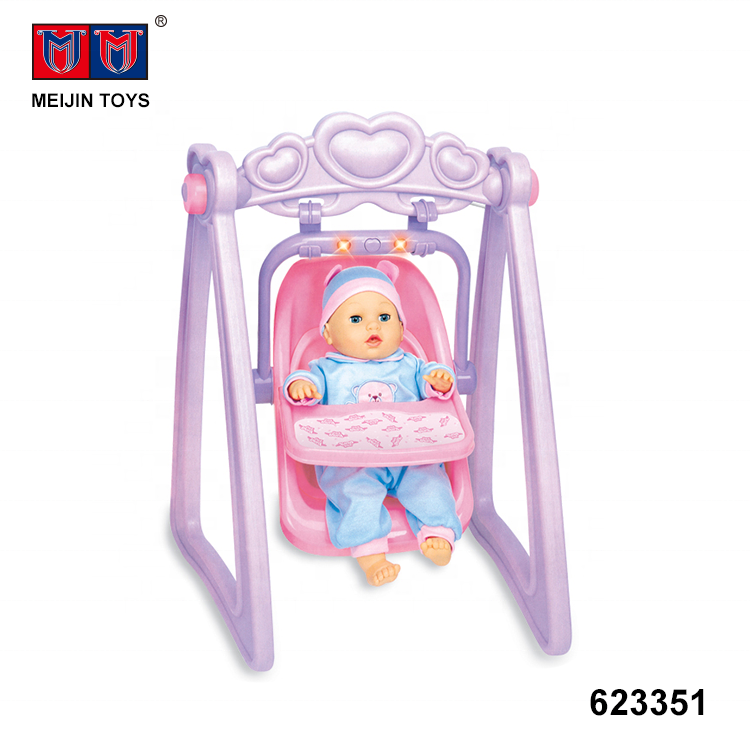 indoor swing doll electric cradle toys baby with light sound