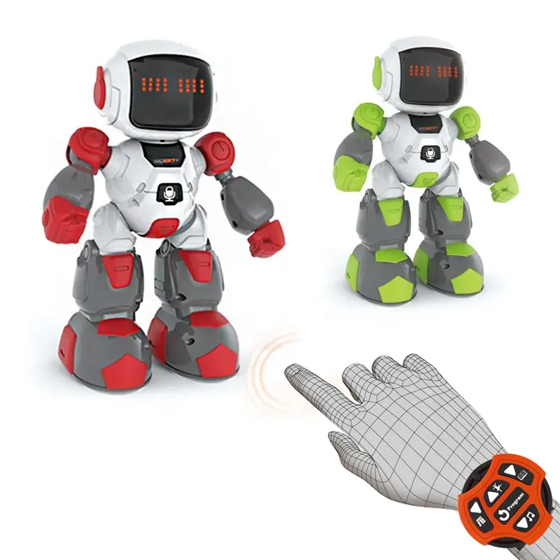 Intelligent Watch Control Robot Toy With Light And Sound 4 Channel Mini RC Robot For Adults Kids