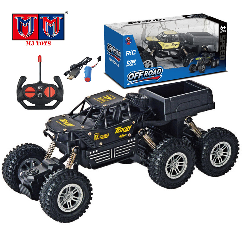 Custom 6 Wheels 4Wd 2.4g Remote Control Toy Climbing High Speed Off-Road Metal Model Car Rc Alloy Rock Crawler Truck Toys