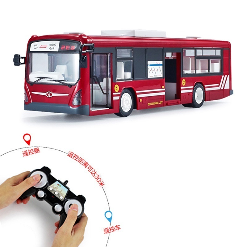 High quality school rc remote radio control car bus toy for kids children with 2.4G and sound plastic electric