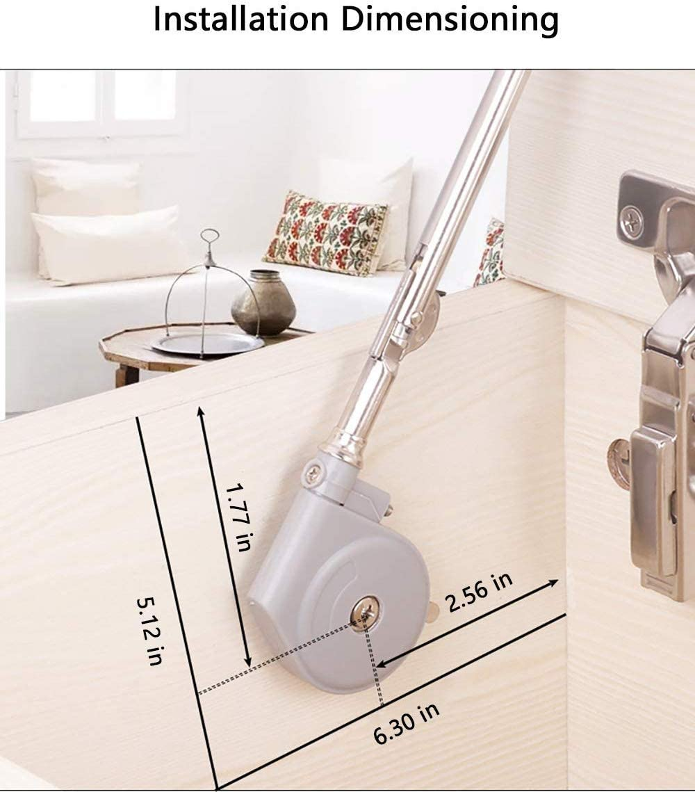 Heavy Lid Support Hinges with Soft Close, Zinc Alloy Hydraulic Hinge Lid Stay Support for Closet, Wardrobe or Toy Box