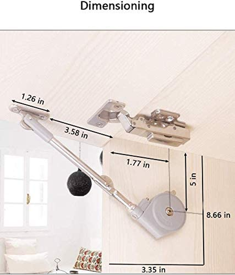 Heavy Lid Support Hinges with Soft Close, Zinc Alloy Hydraulic Hinge Lid Stay Support for Closet, Wardrobe or Toy Box