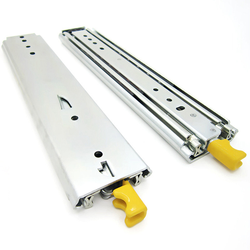 Heavy Duty runner with Locking 250 LBS Capacity Three Section Full Extension Cold-Rolled Steel Industrial Drawer Slides