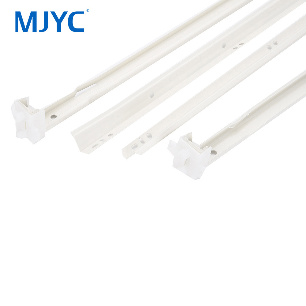 White Bottom Mount Euro Slide-14 Inch-Pair Drawer Slide Self Closing Powder Coating Fgv Furniture Drawer Metal Slide