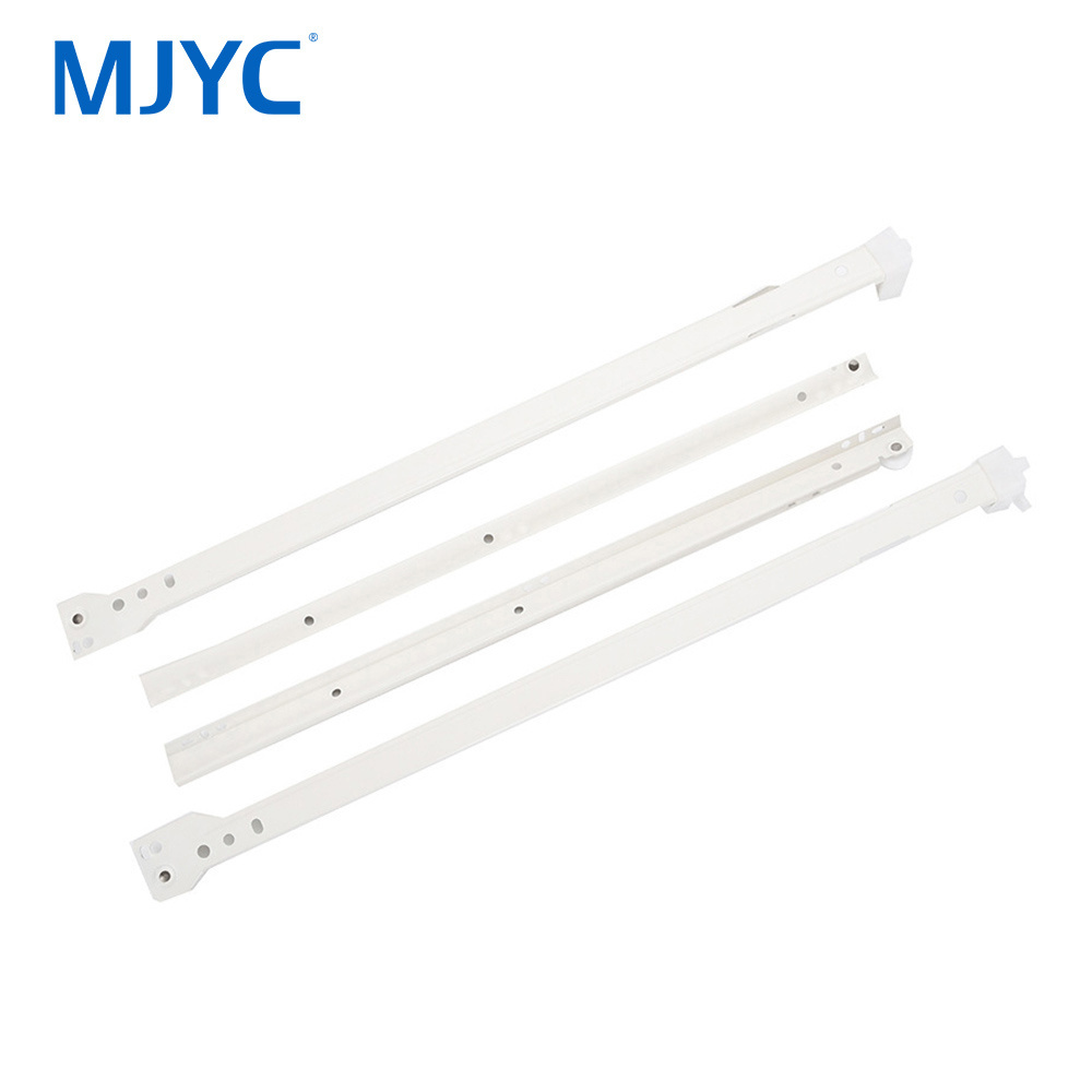 White Bottom Mount Euro Slide-14 Inch-Pair Drawer Slide Self Closing Powder Coating Fgv Furniture Drawer Metal Slide