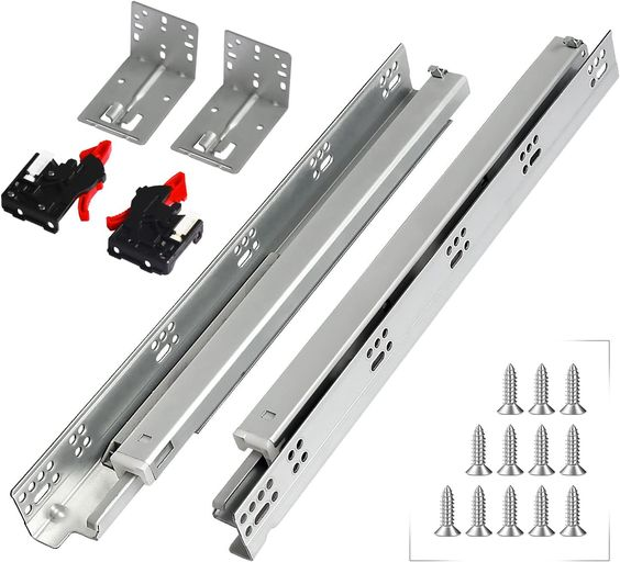 Euro Type 3 Fold Damper Hidden Telescopic Rails Soft Close Undermount Drawer Slide invisible drawer rails