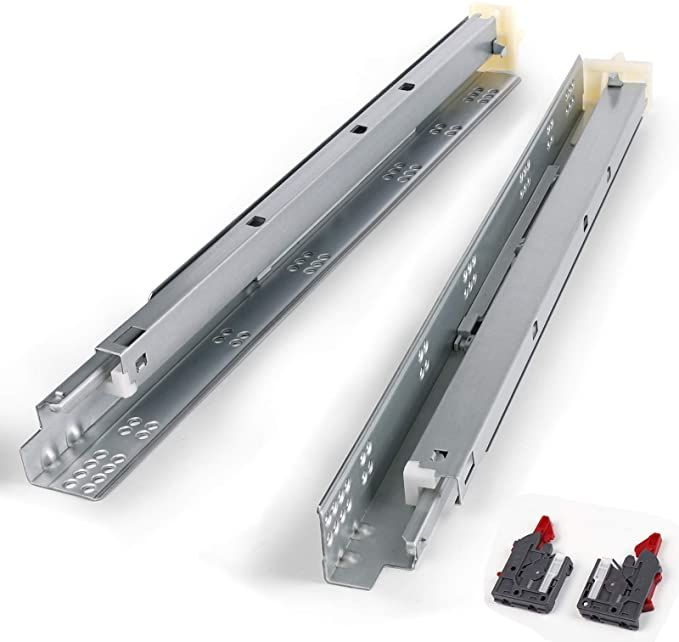 Euro Type 3 Fold Damper Hidden Telescopic Rails Soft Close Undermount Drawer Slide invisible drawer rails