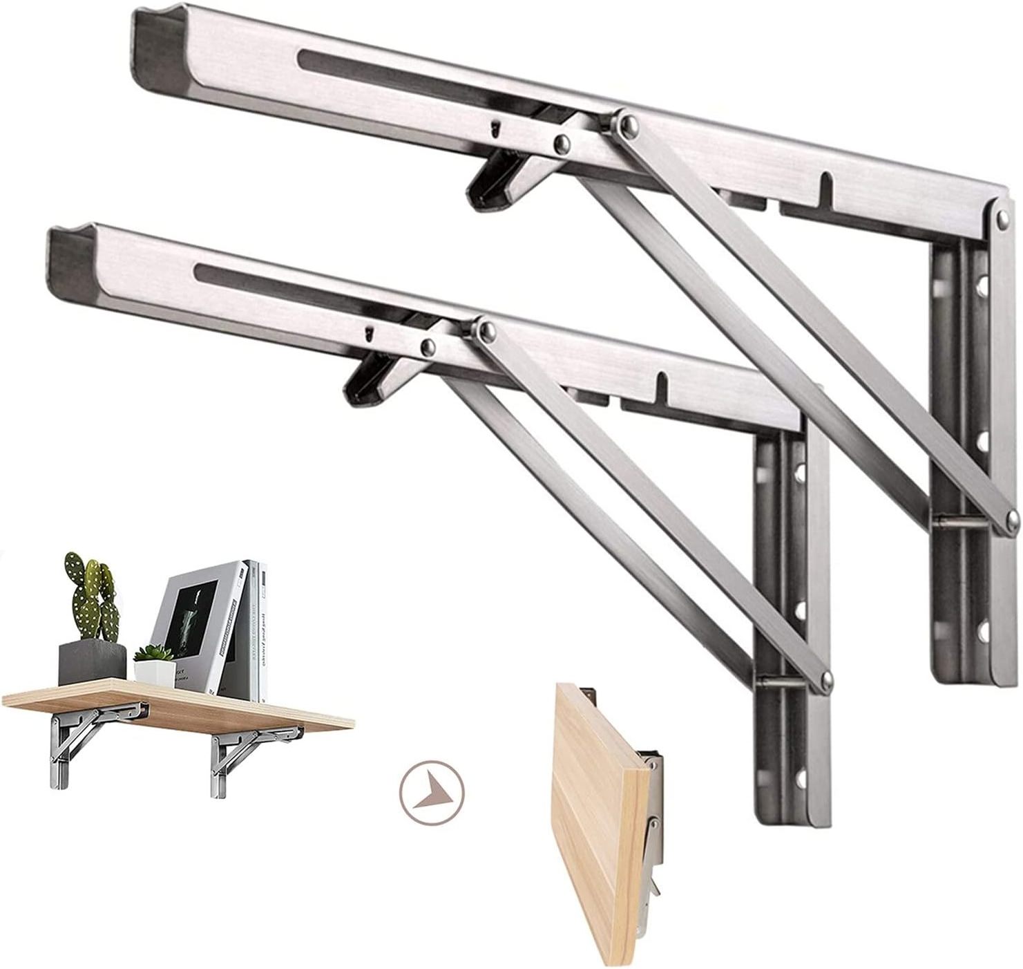 90 Degree Wall Mounting Corner Bracket Stainless Steel Angle Triangle Adjustable Table Bench Support Folding Brackets