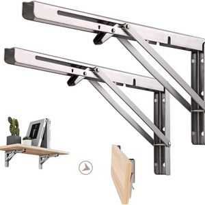 90 Degree Wall Mounting Corner Bracket Stainless Steel Angle Triangle Adjustable Table Bench Support Folding Brackets