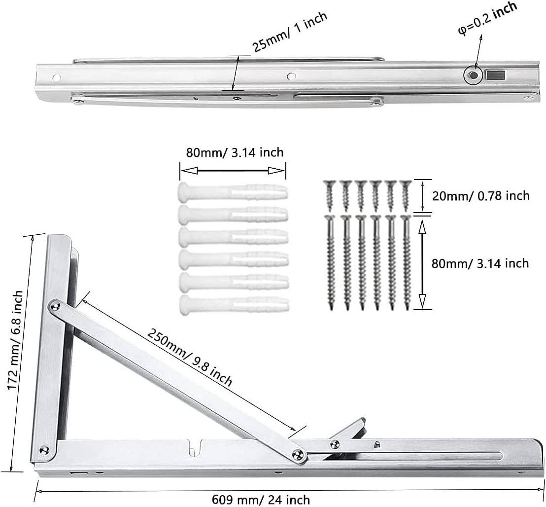 90 Degree Wall Mounting Corner Bracket Stainless Steel Angle Triangle Adjustable Table Bench Support Folding Brackets