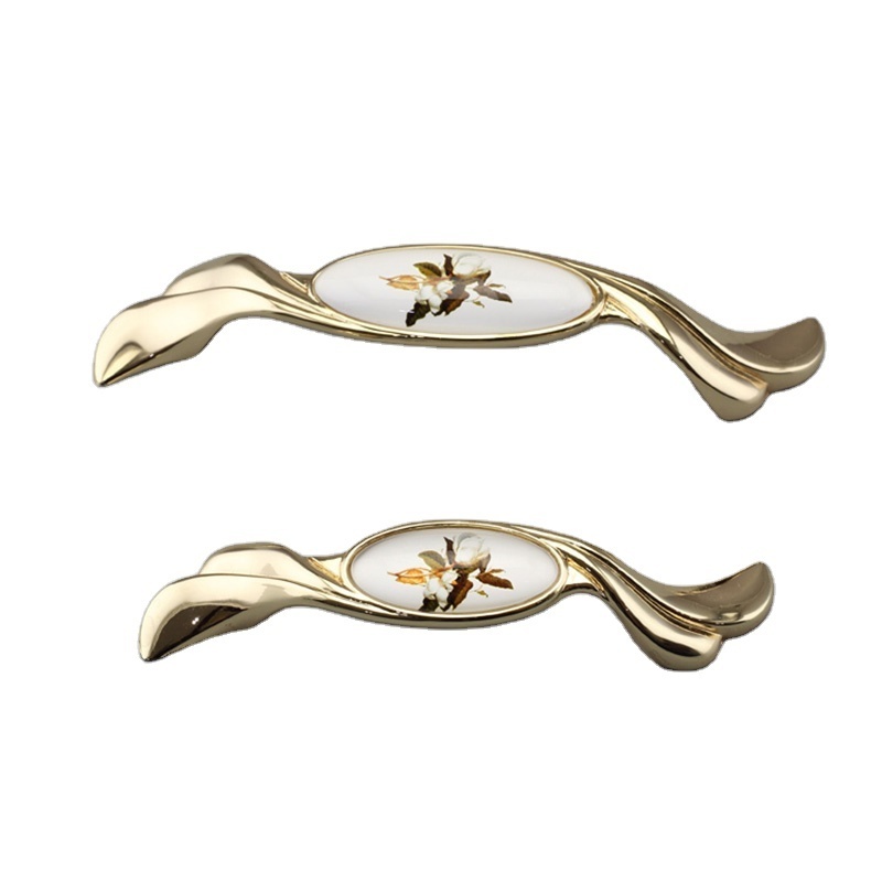 128mm Furniture Fittings Handle Gold Closet Brass Handles Product Furniture Hardware zinc alloy furniture knobs