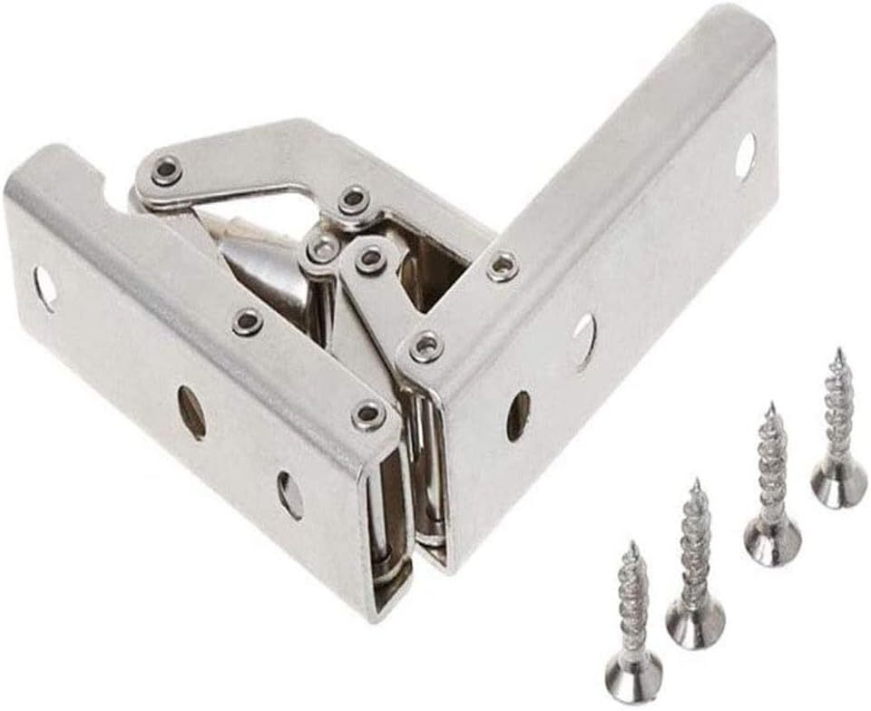 90 Degree Folding Hinge Self Locking No Punching Hinge for Kitchen Cabinet Wardrobe Folding Table Furniture Hardware