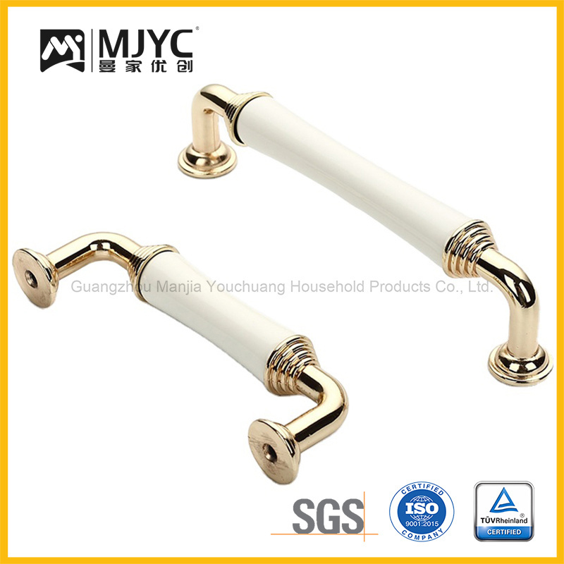 White Ceramic Dresser Drawer Pull Handles Kitchen Cabinet Door Knobs Silver Furniture Knob Handle 76 96 128 160mm