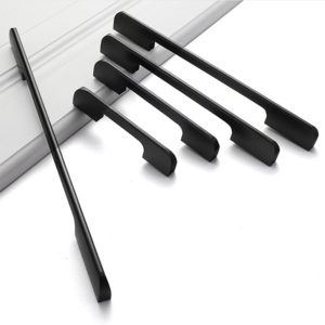 Top quality wholesale black aluminum alloy handle square Cabinet Pulls aluminum profile Drawer Hardware