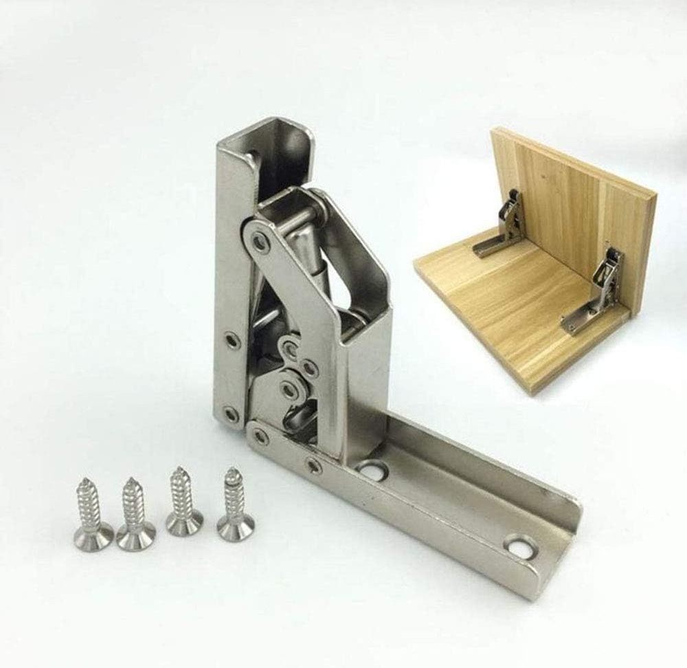 90 Degree Folding Hinge Self Locking No Punching Hinge for Kitchen Cabinet Wardrobe Folding Table Furniture Hardware