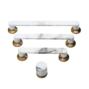 Home improvement hardware handle marble pattern black and white cabinet door drawer handle