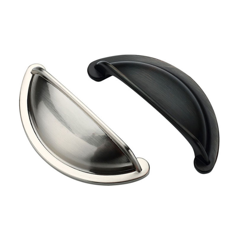 Zinc Alloy Furniture Cup Handle 76 mm Antique Style Cabinet Hardware Vintage Style drawer handle Black Coating Pull