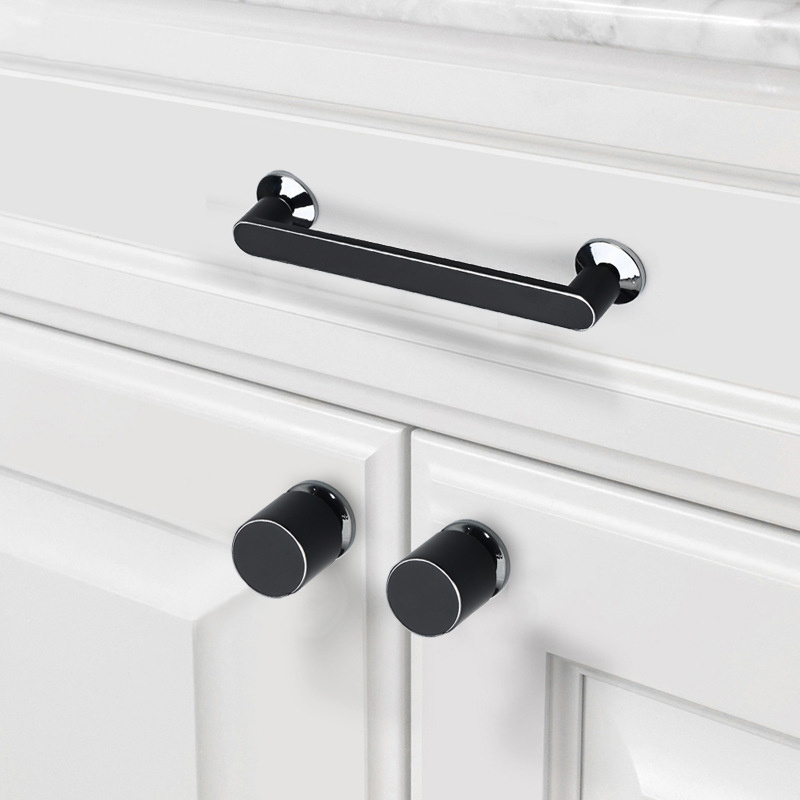 Self-designed new handle home improvement hardware handle marble pattern black and white cabinet door drawer handle