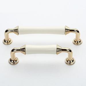 3 inch Center to Center Brass and White Arch Handle Drawer Pulls