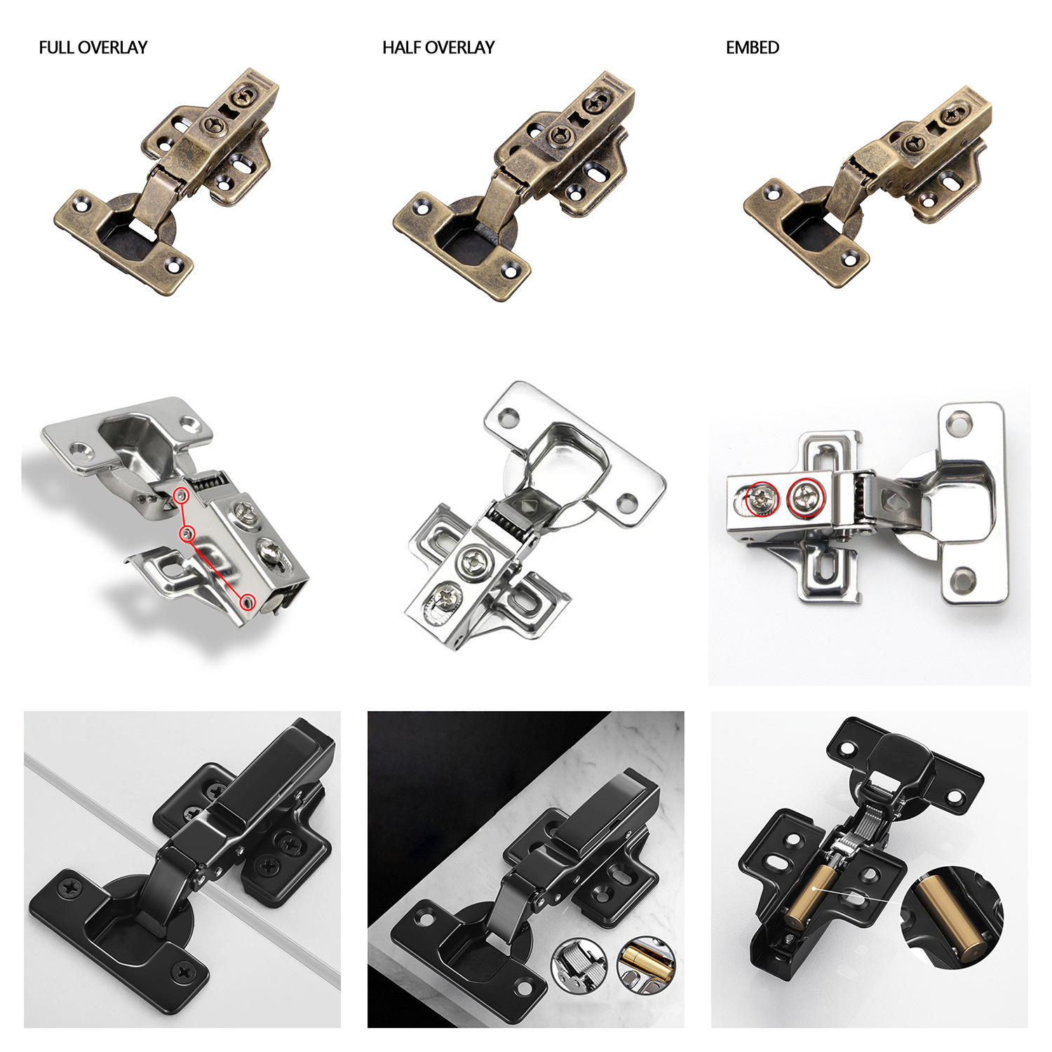 Customizable mini hydraulic hinge dampers for dump cabinets and furniture accessories