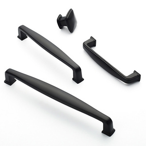 High quality Zinc Alloy Cabinet antique copper Pulls Drawer Handles matte black Door Handle Modern Simple Drawer Pulls