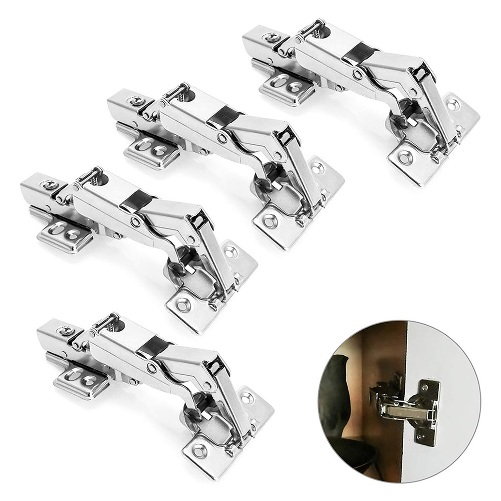 Self Closing Lazy Susan Corner Hinge Clip On 165 Angle Cabinet Hardware with Face Frame Base Plate 1 Pair