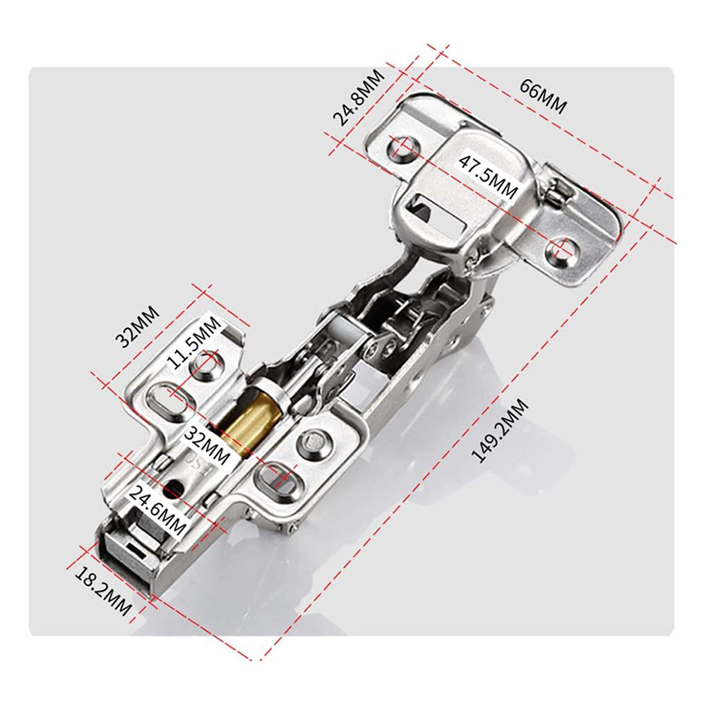 165 Degree Full Overlay Hinges Frameless Cabinet Doors Hinges, 2 Pack Hydraulic Concealed Soft Closing Hinges