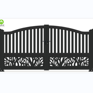 Driveway Double Door Wrought Iron Swing Gates Design Modern outdoor metal automatic garden home Gates Entry