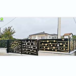 Laser cut garden fence metal disinfection compound gold corten steel for house sheep aluminum Villa Sliding gate