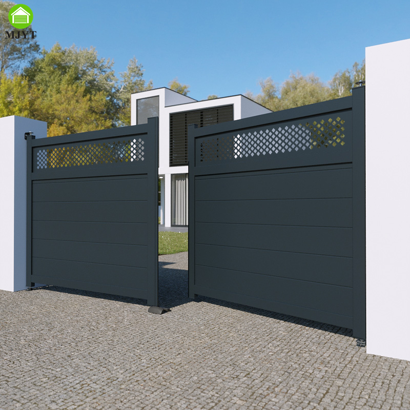 Dynamic Face Recognition Aluminum Swing Gates And Pedestrian Gates Driveway Main Gate Quick Shipment 3000mm 3500mm