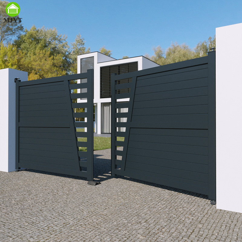 Dynamic Face Recognition Aluminum Swing Gates And Pedestrian Gates Driveway Main Gate Quick Shipment 3000mm 3500mm