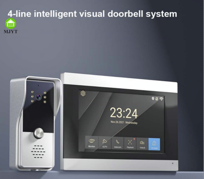 7inch Waterproof Wired Video Door Phone with Electric Lock Access Control System Wired Doorbell Camera Video Intercom