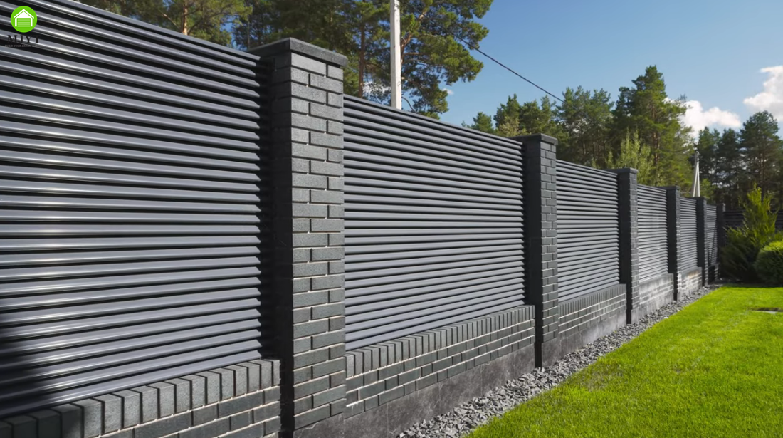 Aluminium Louver Fence Panels and Gate Aluminium Slat Fences Outdoor Decorative Garden Privacy Fence gate