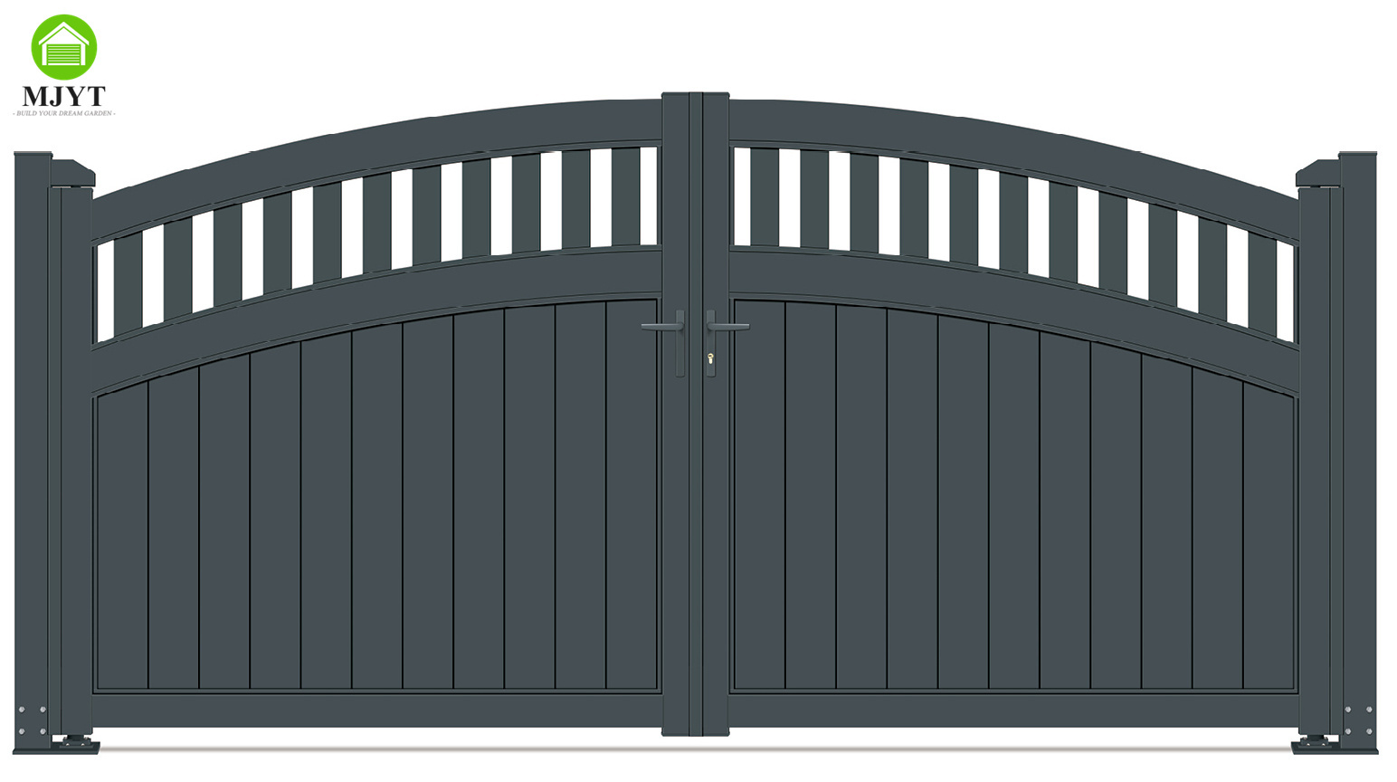 Driveway Double Door Wrought Iron Swing Gates Design Modern outdoor metal automatic garden home Gates Entry