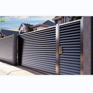 Aluminium Louver Fence Panels and Gate Aluminium Slat Fences Outdoor Decorative Garden Privacy Fence gate