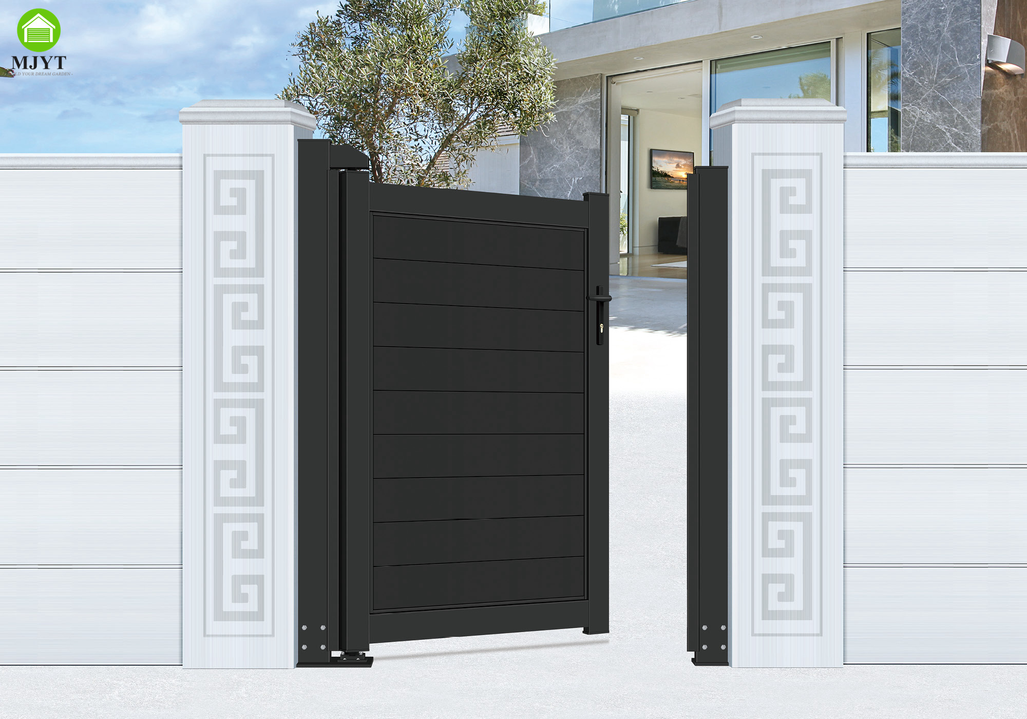 Latest Side Gate Design Close Automatically Aluminium Pedestrian Villa Gate