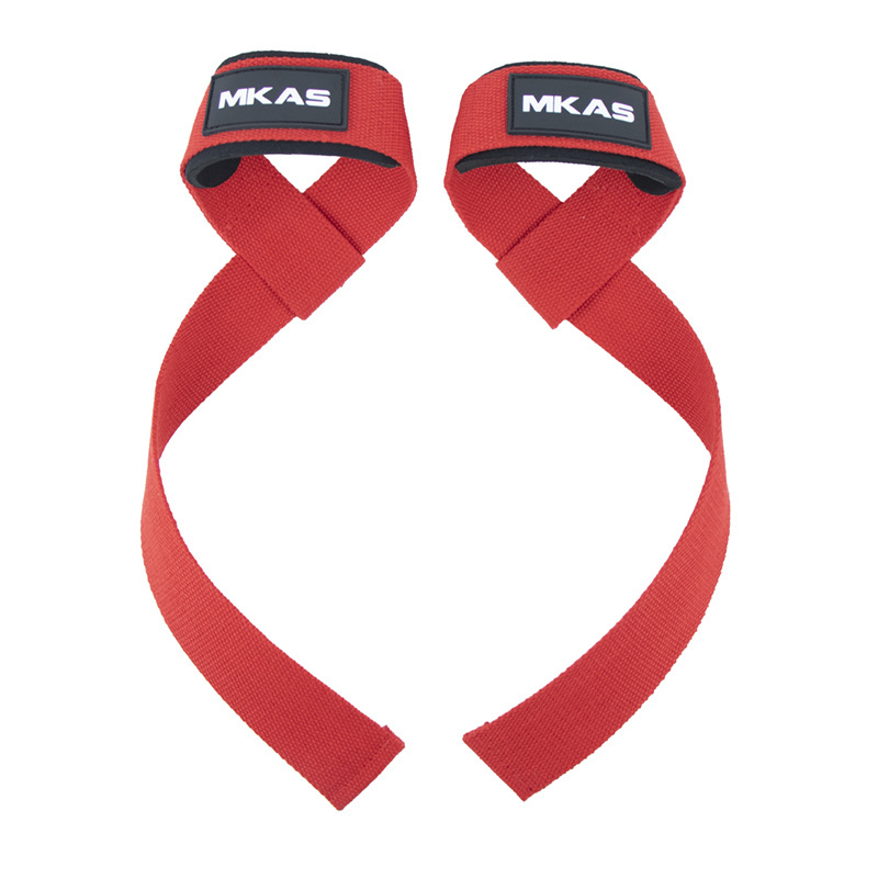 MKAS Customized Size Logo Colour Heavy Duty Fitness Gym Wrist Weight Lifting Straps Powerlifting Training Wrist Straps