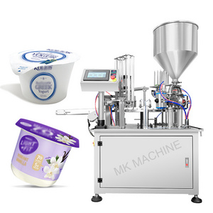 Fully automatic liquid yogurt plastic cup filling and sealing machine