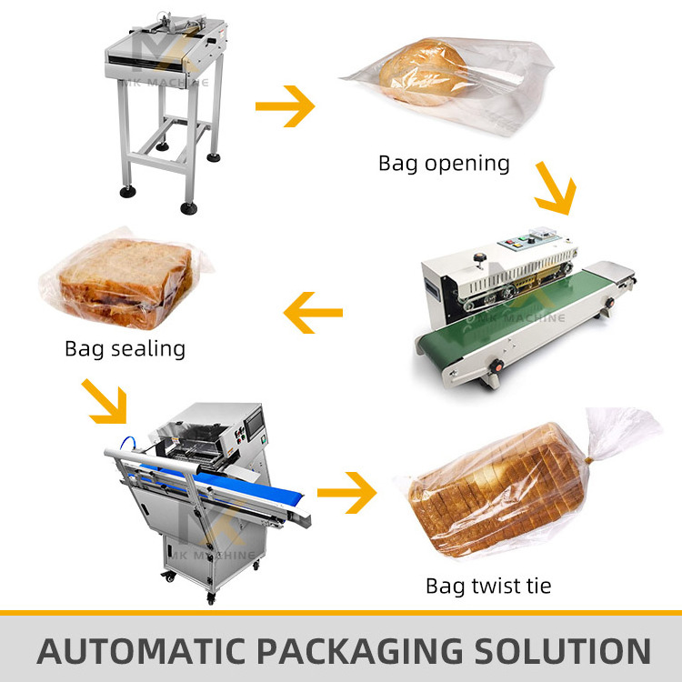 Easy to operate automatic bag tying machine bread poly bag twist tie packing machine