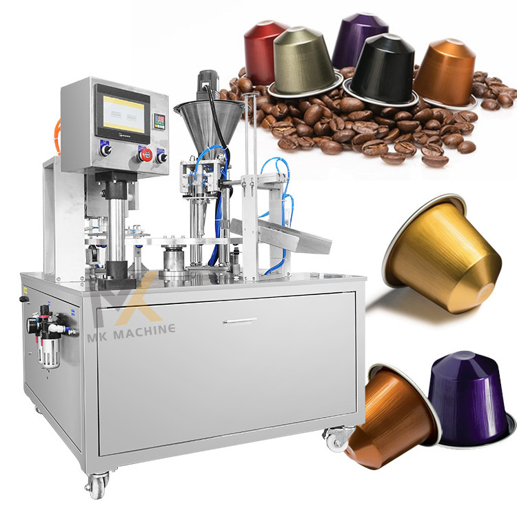 Automatic rotary small coffee pod aluminum K cup sealing nespresso coffee capsules filling machine