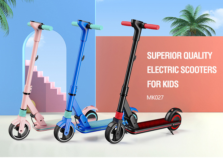 MK027 Eu US European Warehouse Scooter Electrique 130W 14KM/H IPX4 E Scooter Pink Electric Scooter For Kids