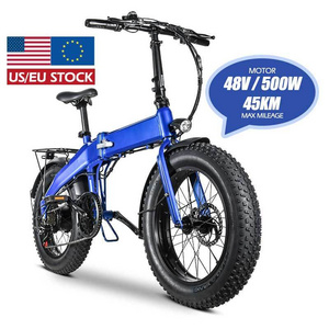 MZ-10 Bici Elettrica 48V 500W 20 Inch EU Warehouse Folding Full Suspension Ebike Long Range Off-Road Electric Bike