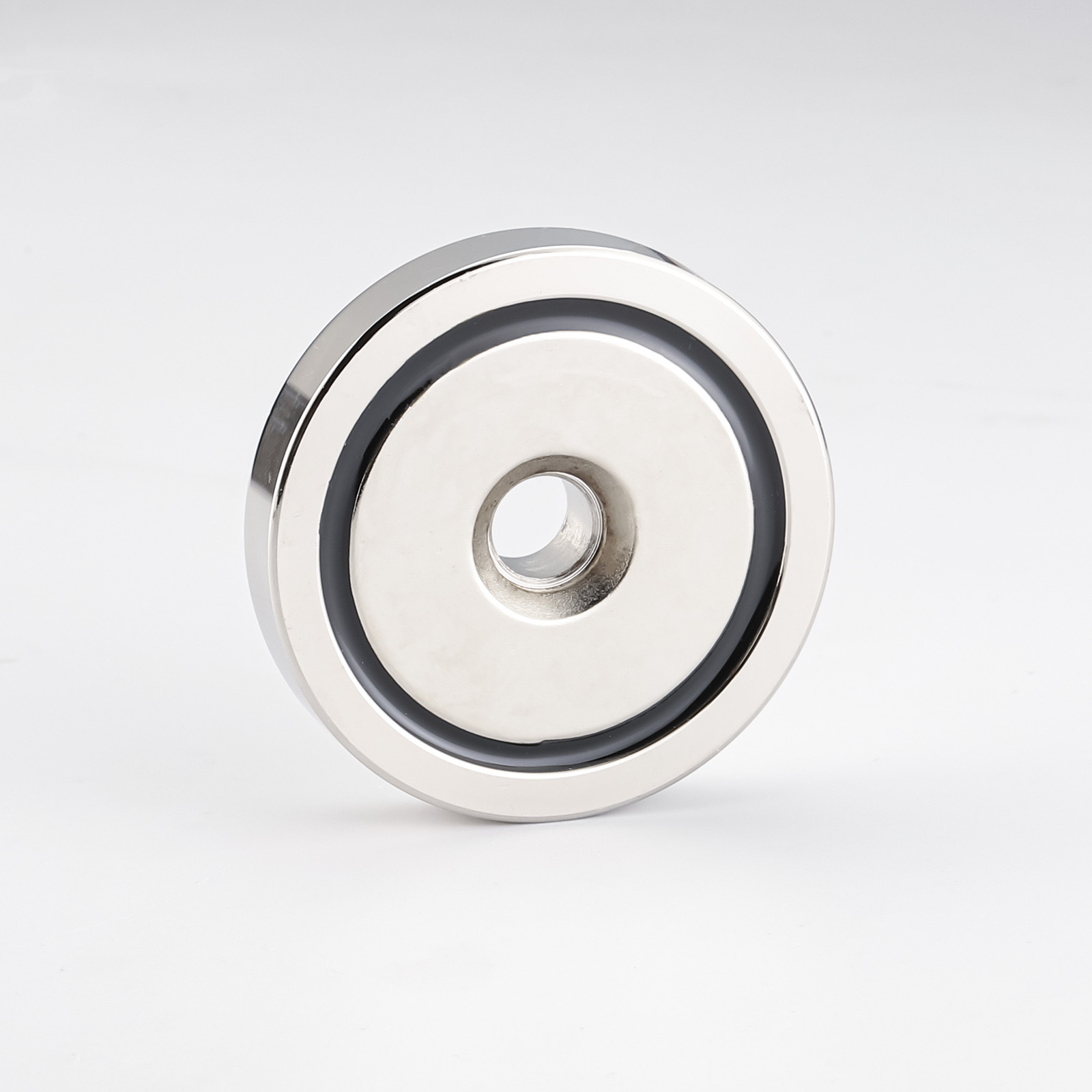 Neodymium pot magnet, with counter bore, nickel coating