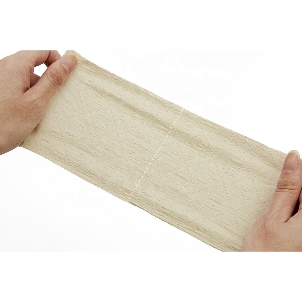 ECO BOOM Bamboo original color without bleaching Paper Rolls Tissue natural Material Premium Toilet Paper